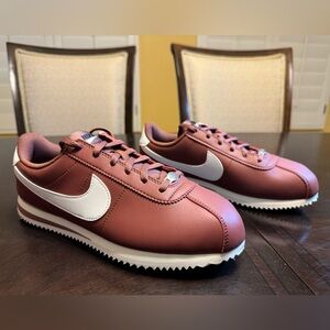 New Nike Cortez Bordeaux Red Leather Sneaker Shoes